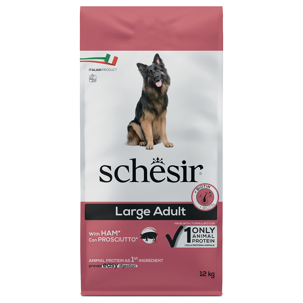 Schesir Dog Large Adult, z szynką - 12 kg