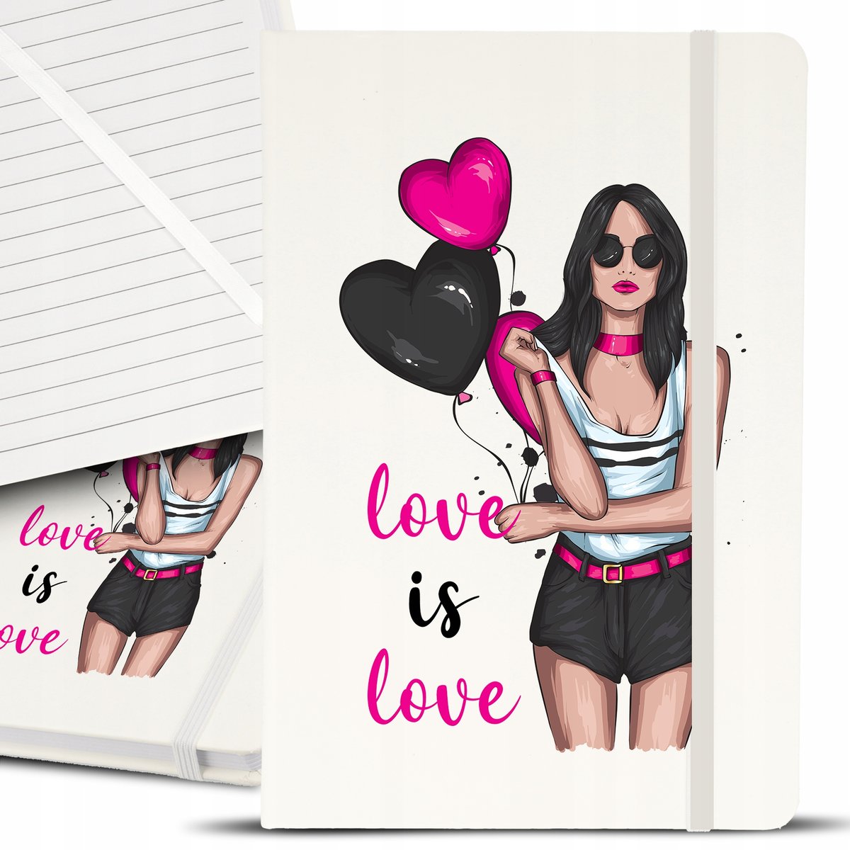 Notes Notatnik Bujo A5 Biały LOVE IS LOVE Wzory