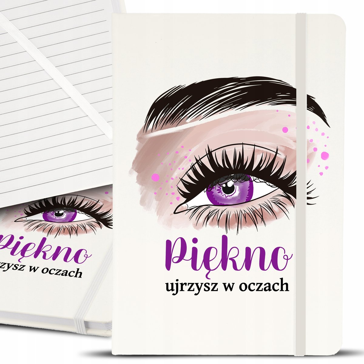 Notes Notatnik A5 Biały PIĘKNO UJRZYSZ W OCZACH Wz