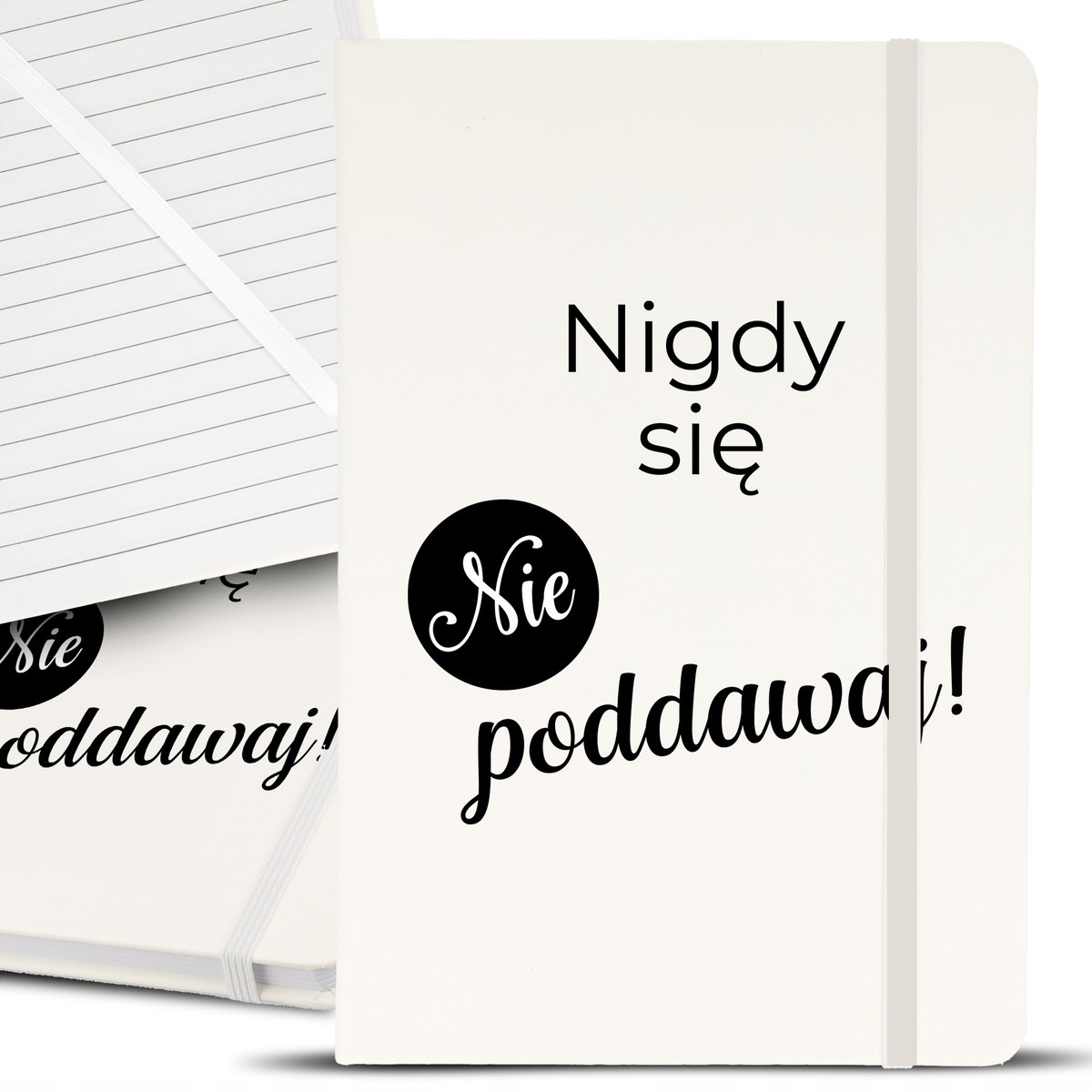 Notes Notatnik Bujo A5 Biały NIE PODDAWAJ SIĘ Wz