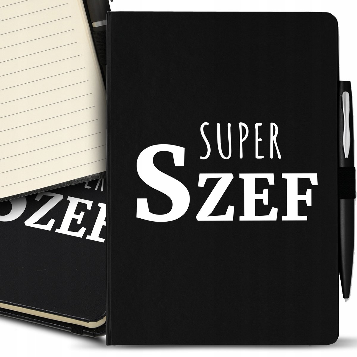 Notes A5 Black Na Prezent DLA SUPER SZEFA Wzory
