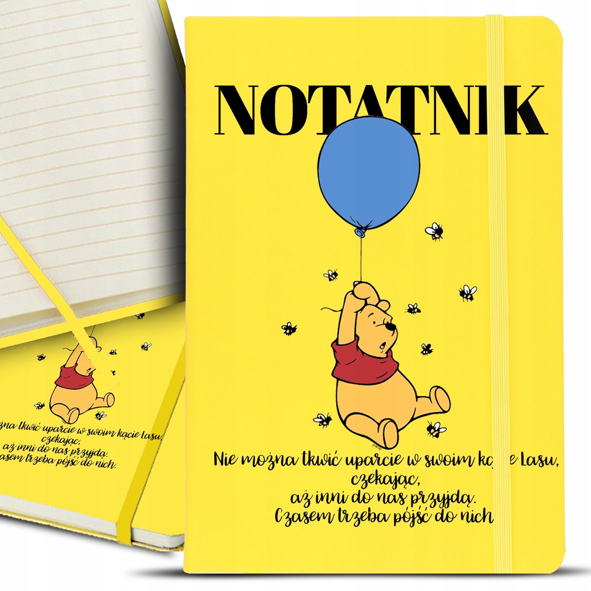 Notes Notatnik Bujo A5 Żółty CYTATY PUCHATKA Wzory