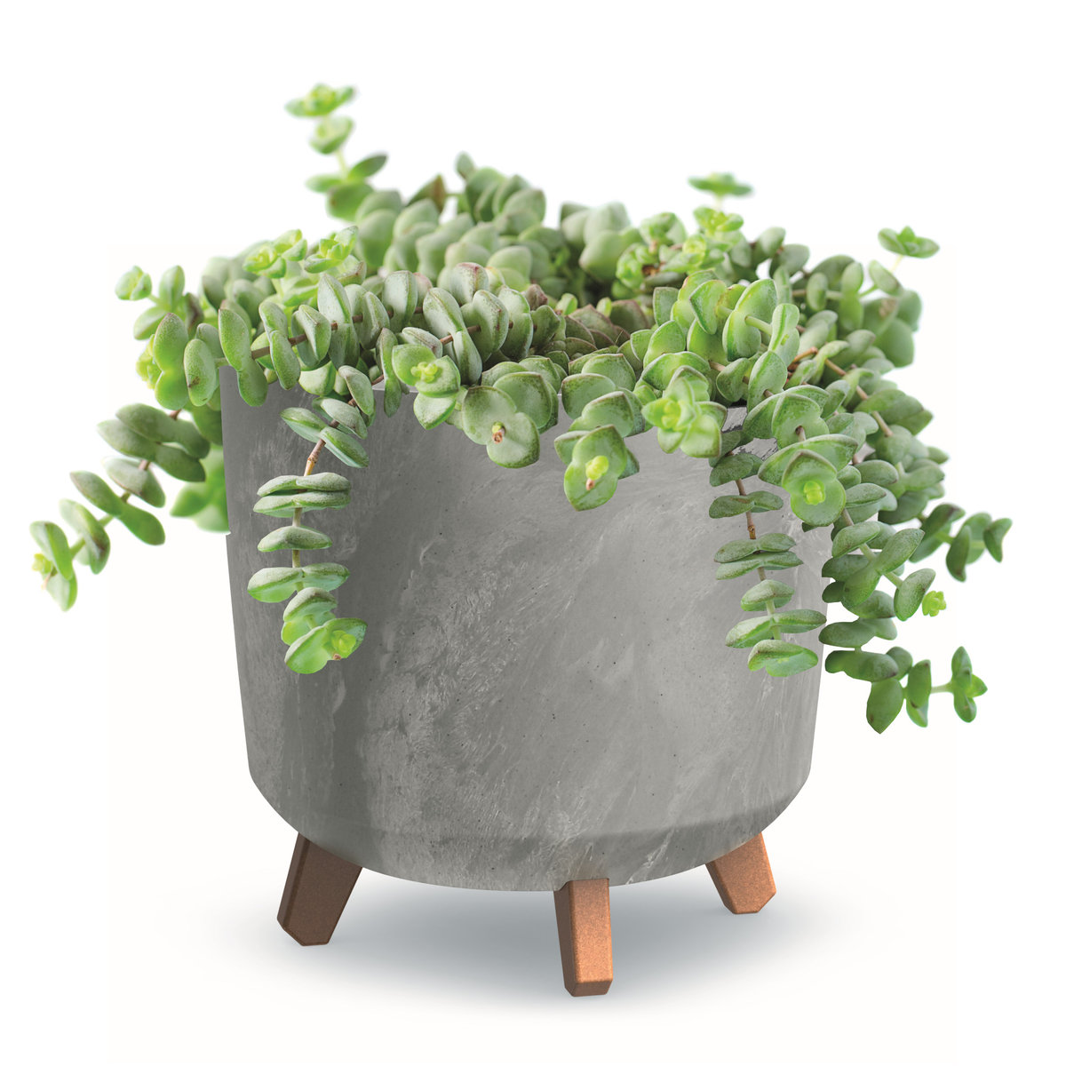 Donica okrągła wysoka beton nóżki wkład szara