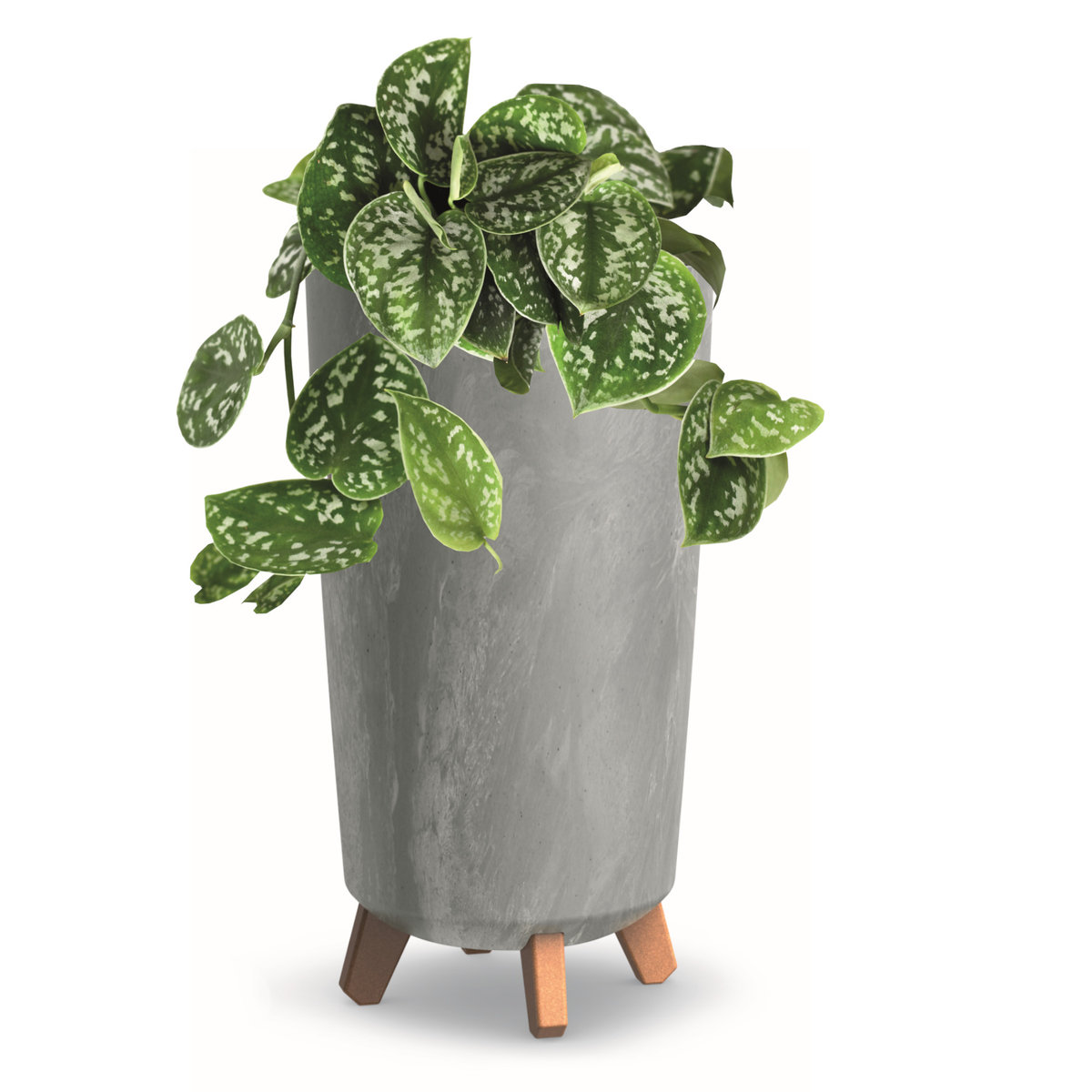 Donica wysoka okrągła 24 cm Beton szary