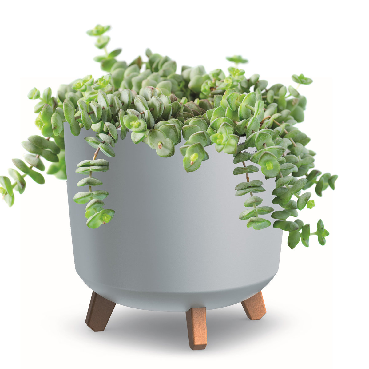 Donica okrągła wysoka na nóżkach szary mat