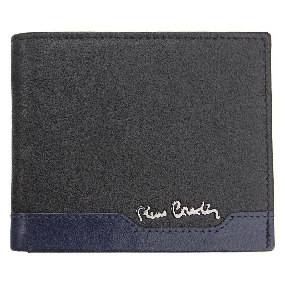 Pierre Cardin, Portfel skórzany męski, Tilak37 8824, czarny/niebieski, ochrona RFID
