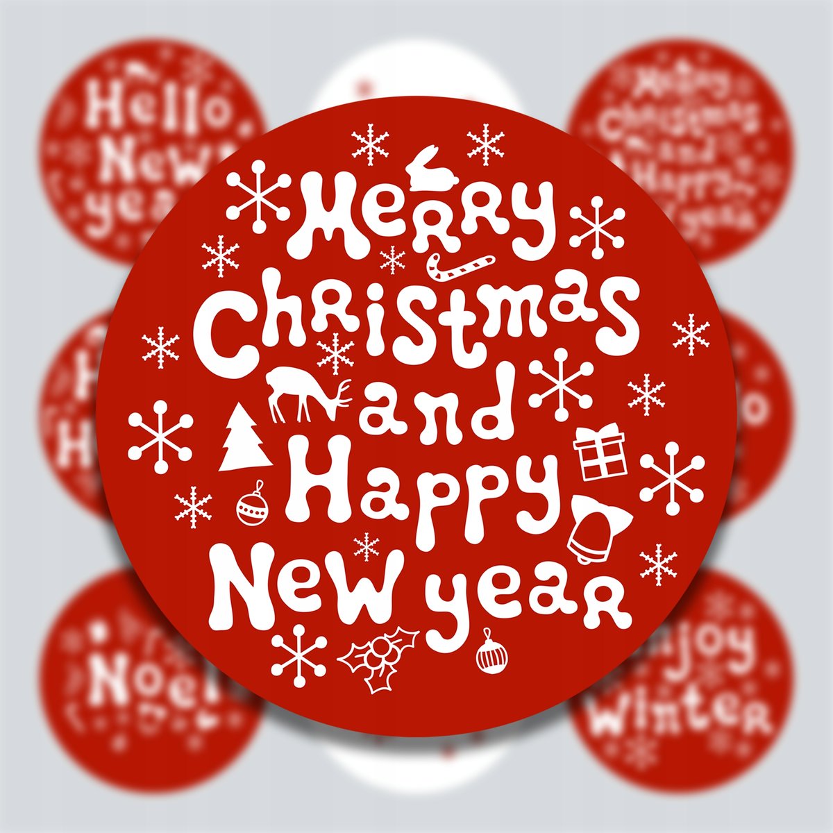 9x NAKLEJKI ŚWIĄTECZNE NA PREZENTY KARTKI OKRĄGŁE BOŻE NARODZENIE ŚWIĘTA