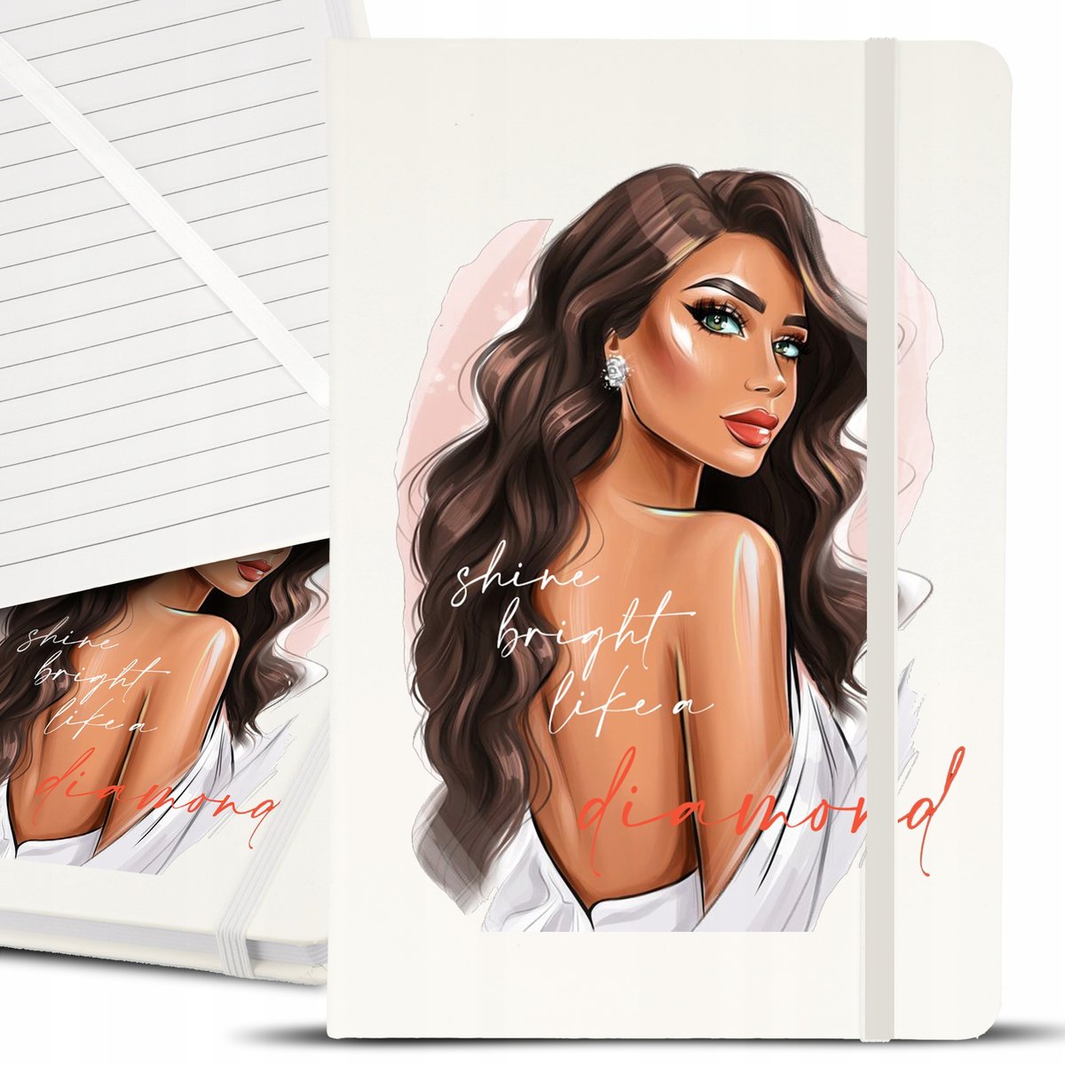 Notes Notatnik Bujo A5 Biały BE LIKE DIAMOND Wzory