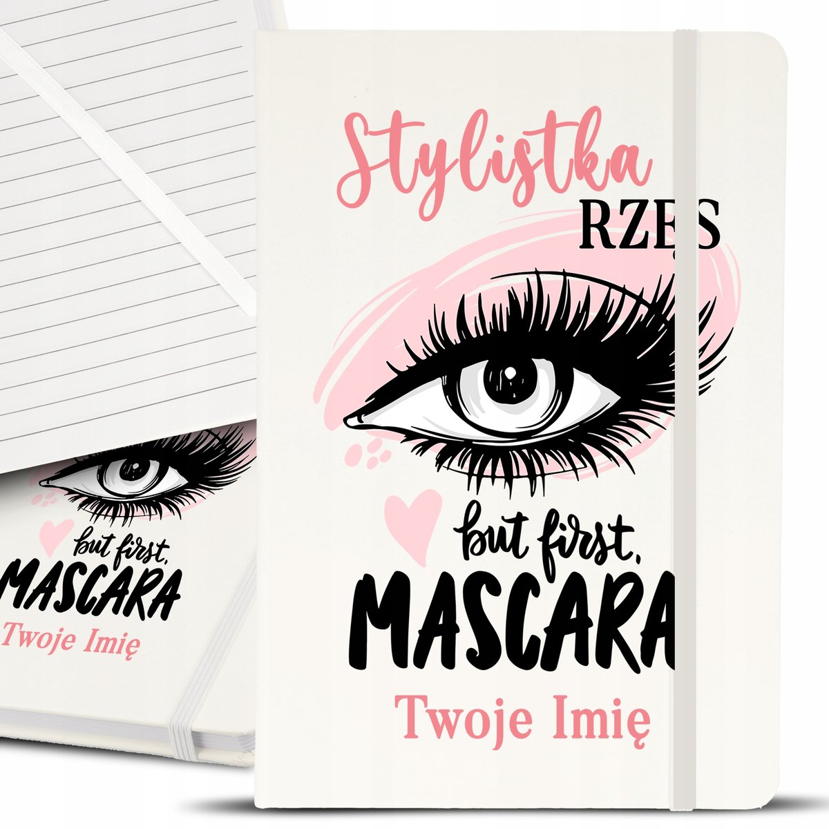 Notes Notatnik A5 Biały FIRST MASCARA IMIĘ Wzory