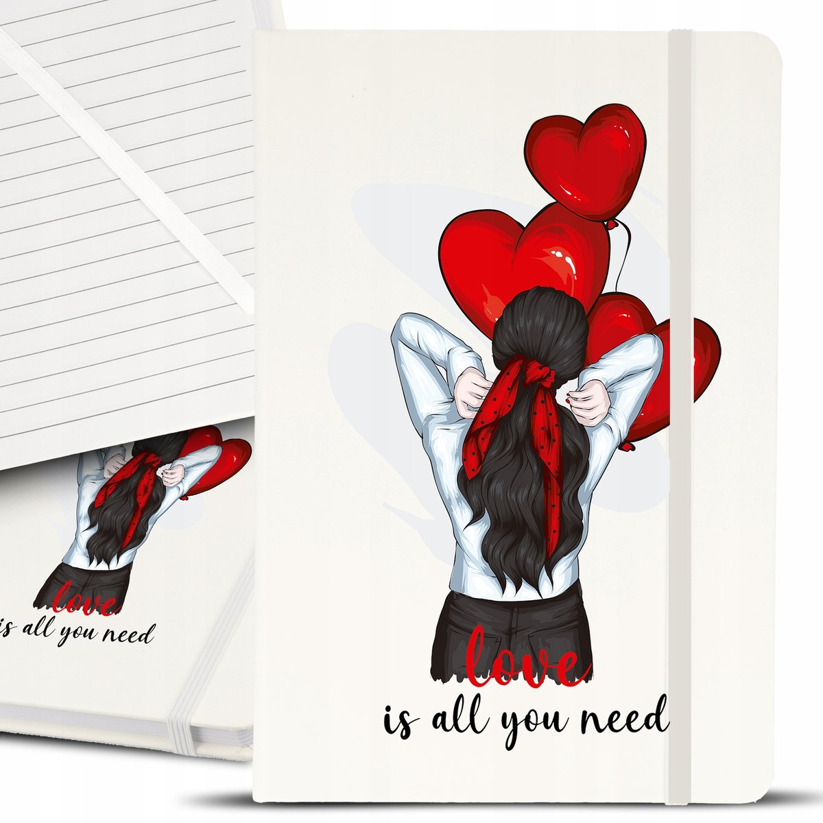 Notes Notatnik Bujo A5 Biały LOVE ALL YOU NEED Wz