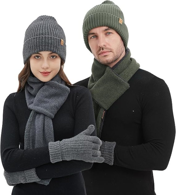 Zimowy 3-częściowy zestaw: Czapka wodoodporna i wiatroszczelna, Rękawiczki i szalik - 3w1 Uniwersalny ONA i ON