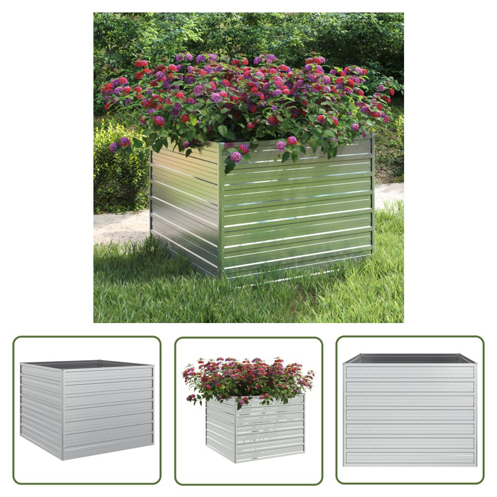 The Living Store Donica do podwyższonej rabaty - 100x100x77cm - stal galwanizowana - Donica