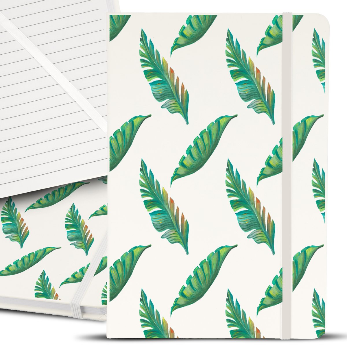 Notes Notatnik Bujo A5 Biały LIŚCIE LEAVES Wzory