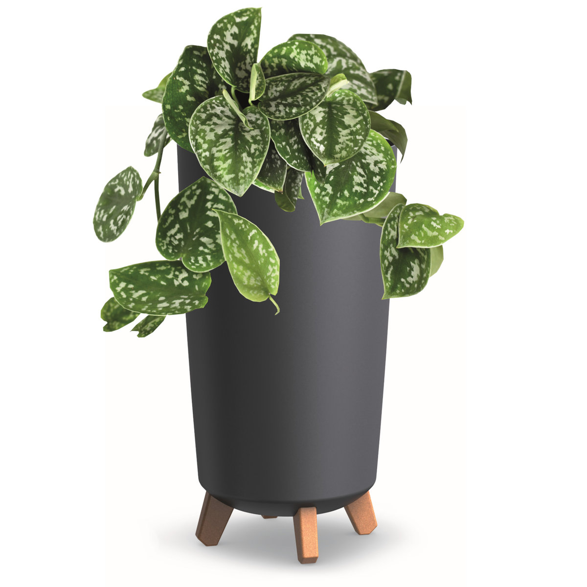 Donica wysoka tuba okrągła 23,9 cm antracyt mat