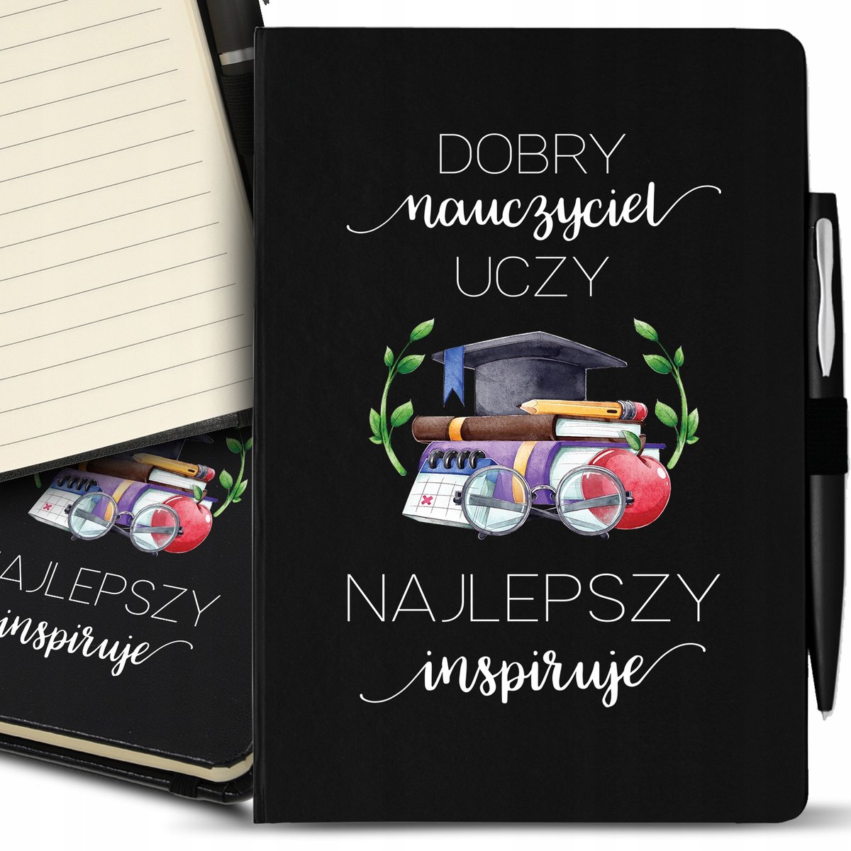 Notes A5 Czarny Prezent NAUCZYCIEL INSPIRUJE Wzory