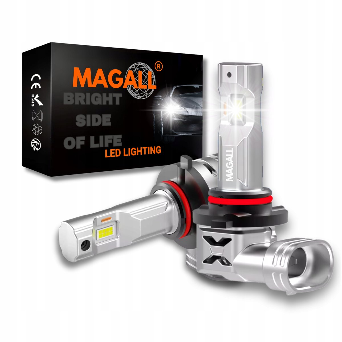 ŻARÓWKI HB4 LED MAGALL X PRO 1 DO 1 BIAŁE ŚWIATŁO 5500K 70W 12V 16000 LM