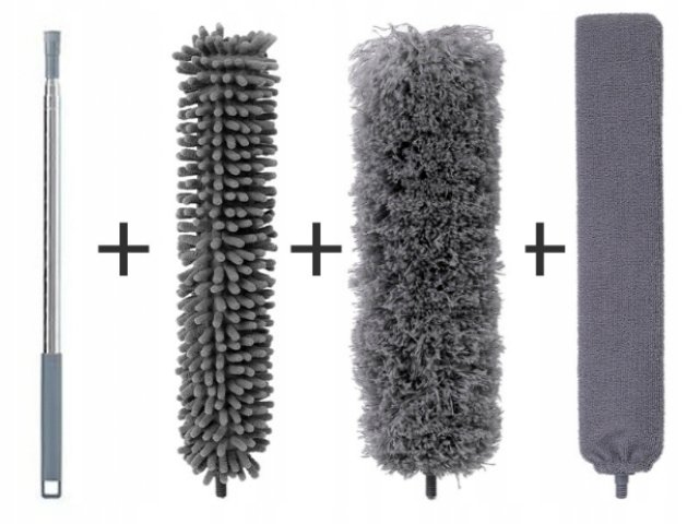 TELESKOPOWA SZCZOTKA MIOTEŁKA ZMIOTKA DO KURZU MIKROFIBRA 4w1 DŁUGA