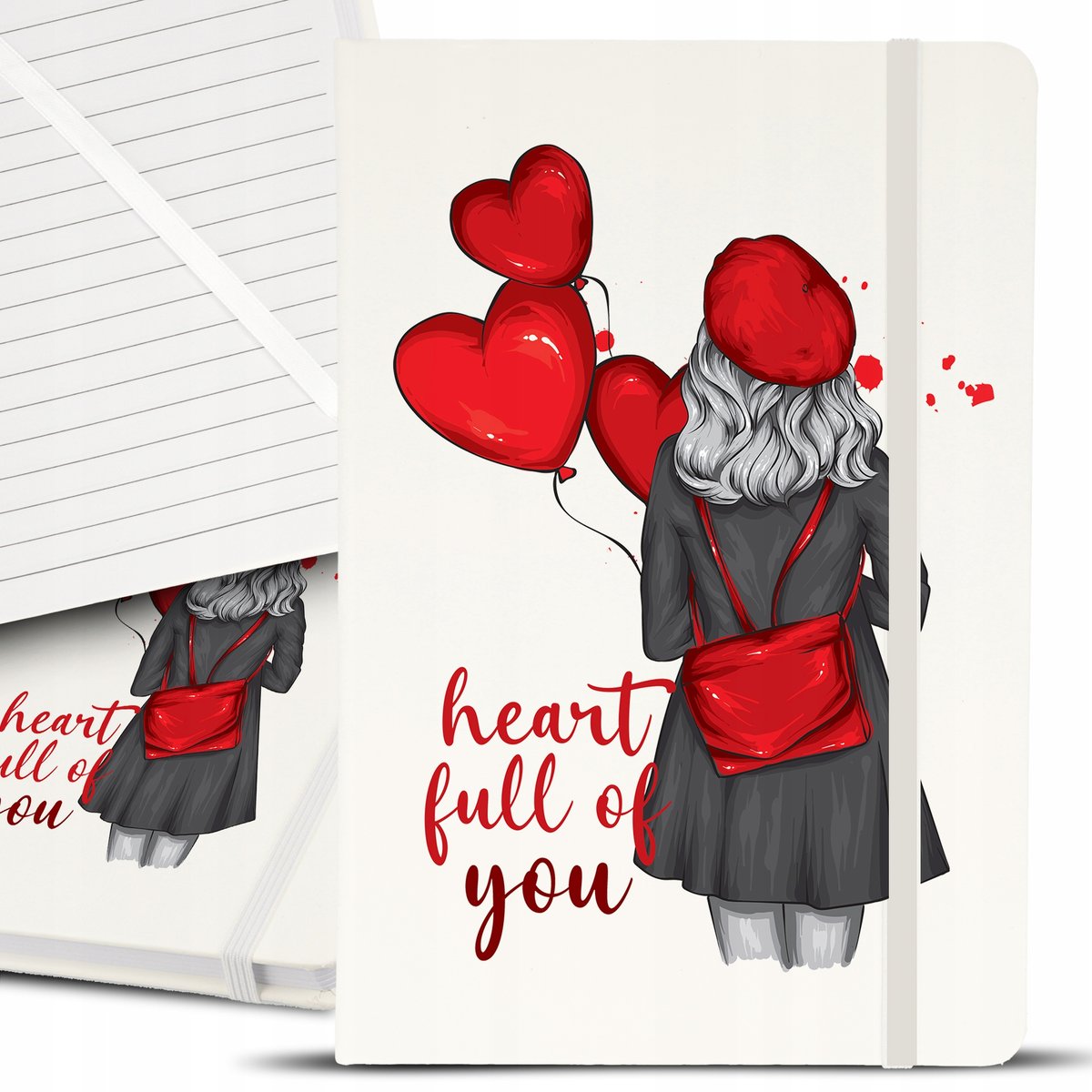 Notes Notatnik Bujo A5 Biały HEART FULL OF YOU Wz