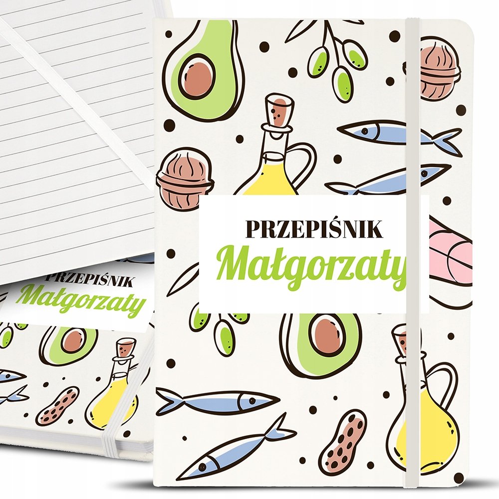 NOTES DO PRZEPISÓW ZESZYT KULINARNY PRZEPIŚNIK BIAŁY PERSONALIZOWANY Wzory