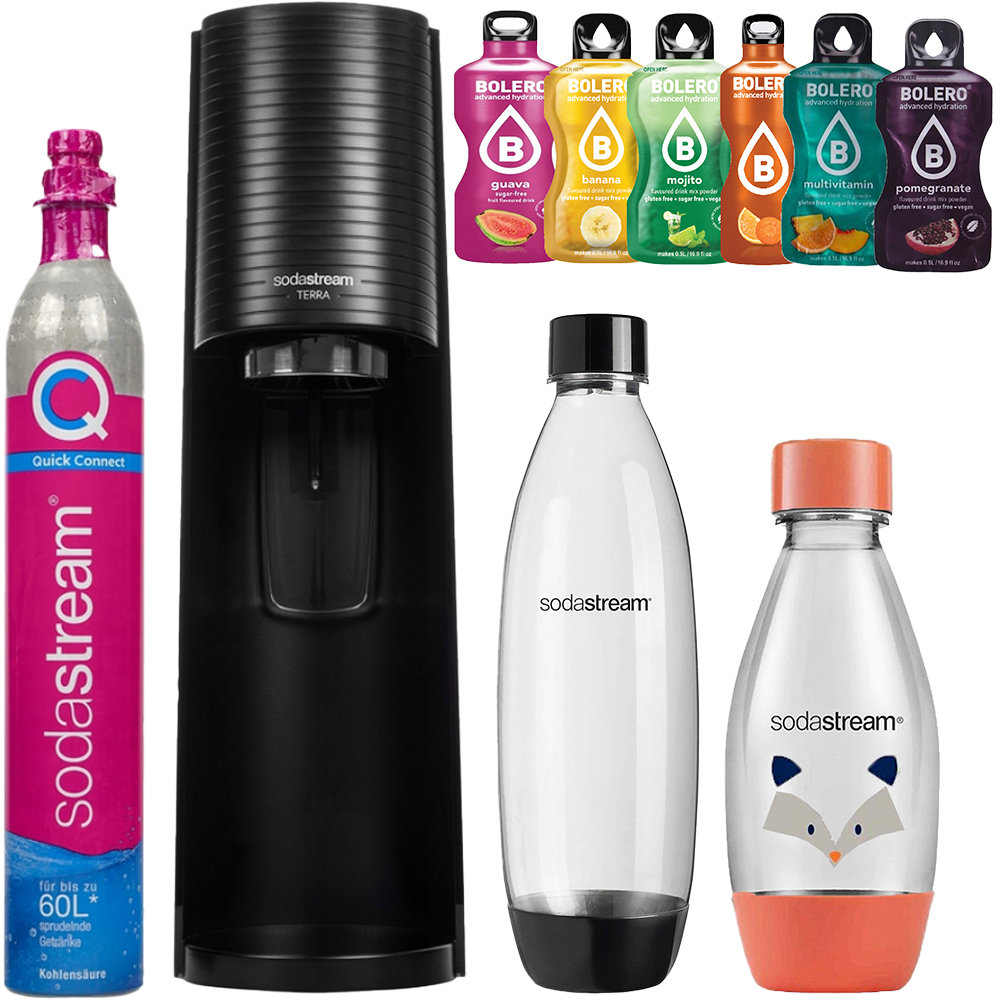 SODASTREAM TERRA SATURATOR NABÓJ BUTELKI 1x 1L FUSE 1x 0,5L LH Saszetki BOLERO