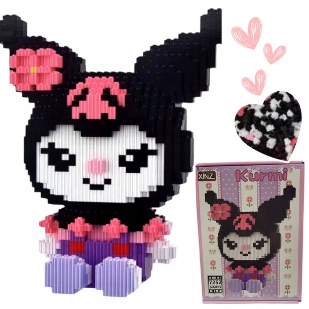 Klocki Kuromi Sanrio Hello Kitty 3668 ELEMENTY FIGURKA KOTEK KOT MIŚ ZABAW