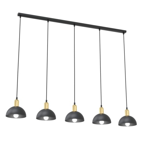 Moto lampa wisząca 5xE14 czarna/złota 1386/5