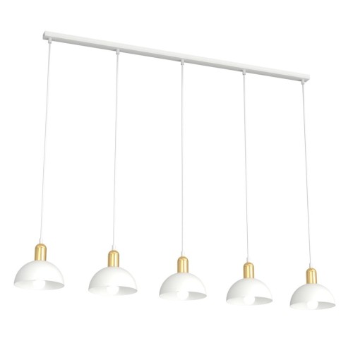 Moto lampa wisząca 5xE14 biała/złota 1387/5