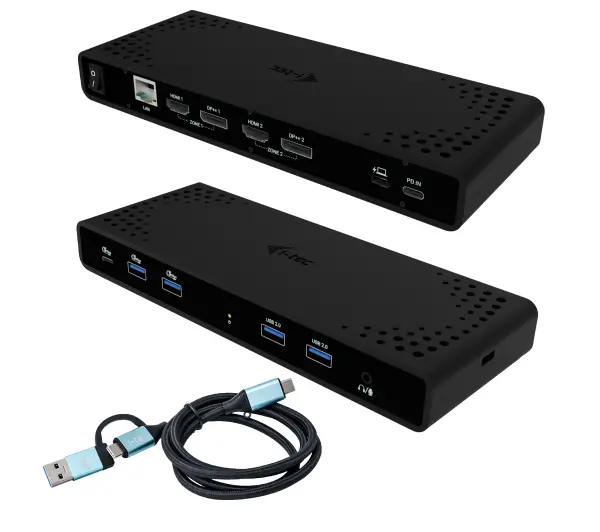 i-Tec CADUA4KDOCKPDB Universal Dual 4K Display Docking Station + Power Delivery 85W Czarny