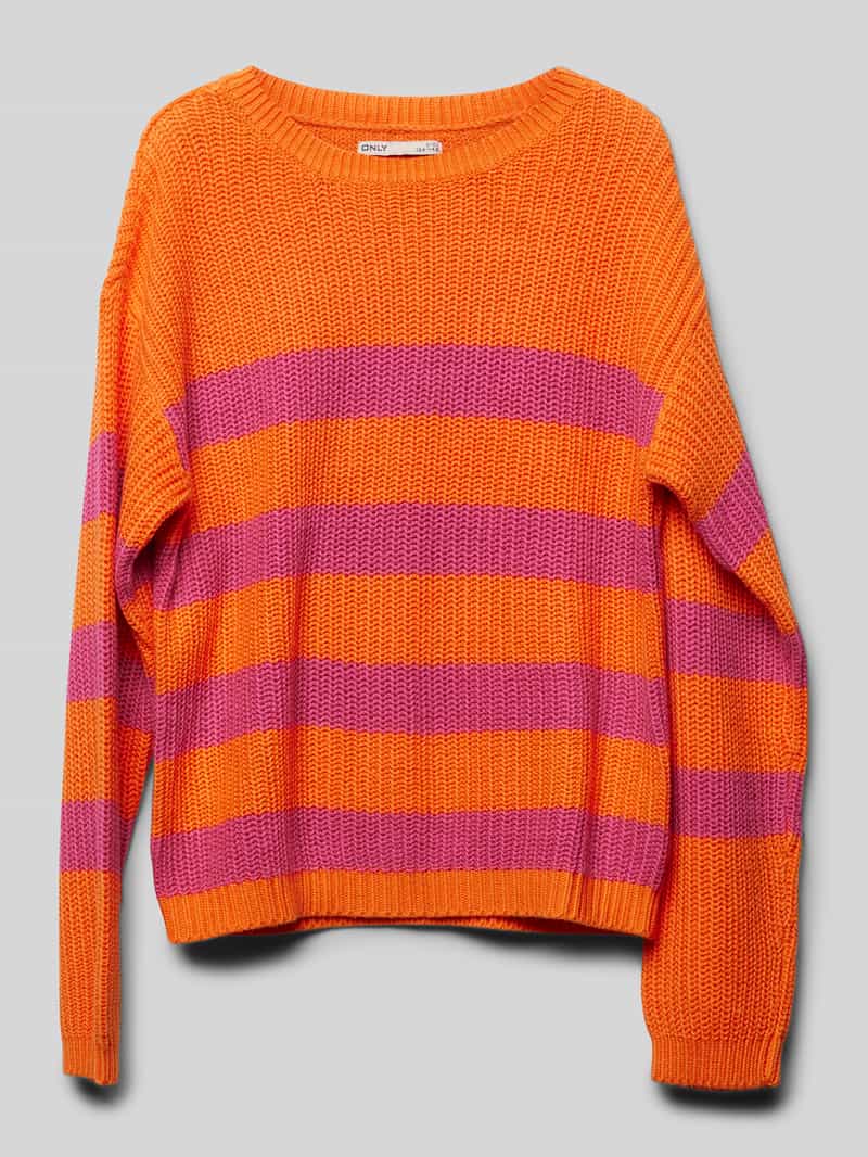 Sweter z dzianiny o luźnym kroju z prążkowanymi wykończeniami model ‘SIF’