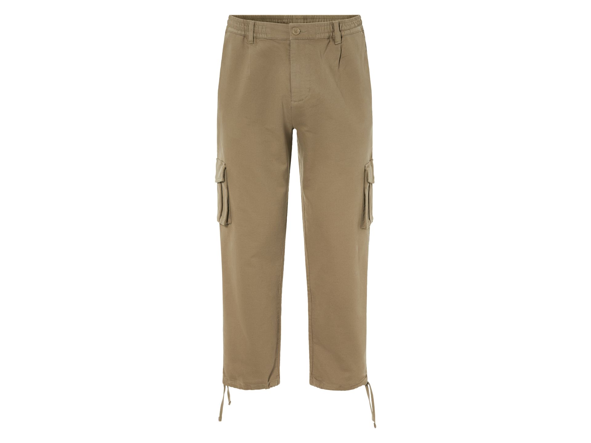 LIVERGY® Spodnie cargo męskie z bawełną (L (52/54), Beżowy)