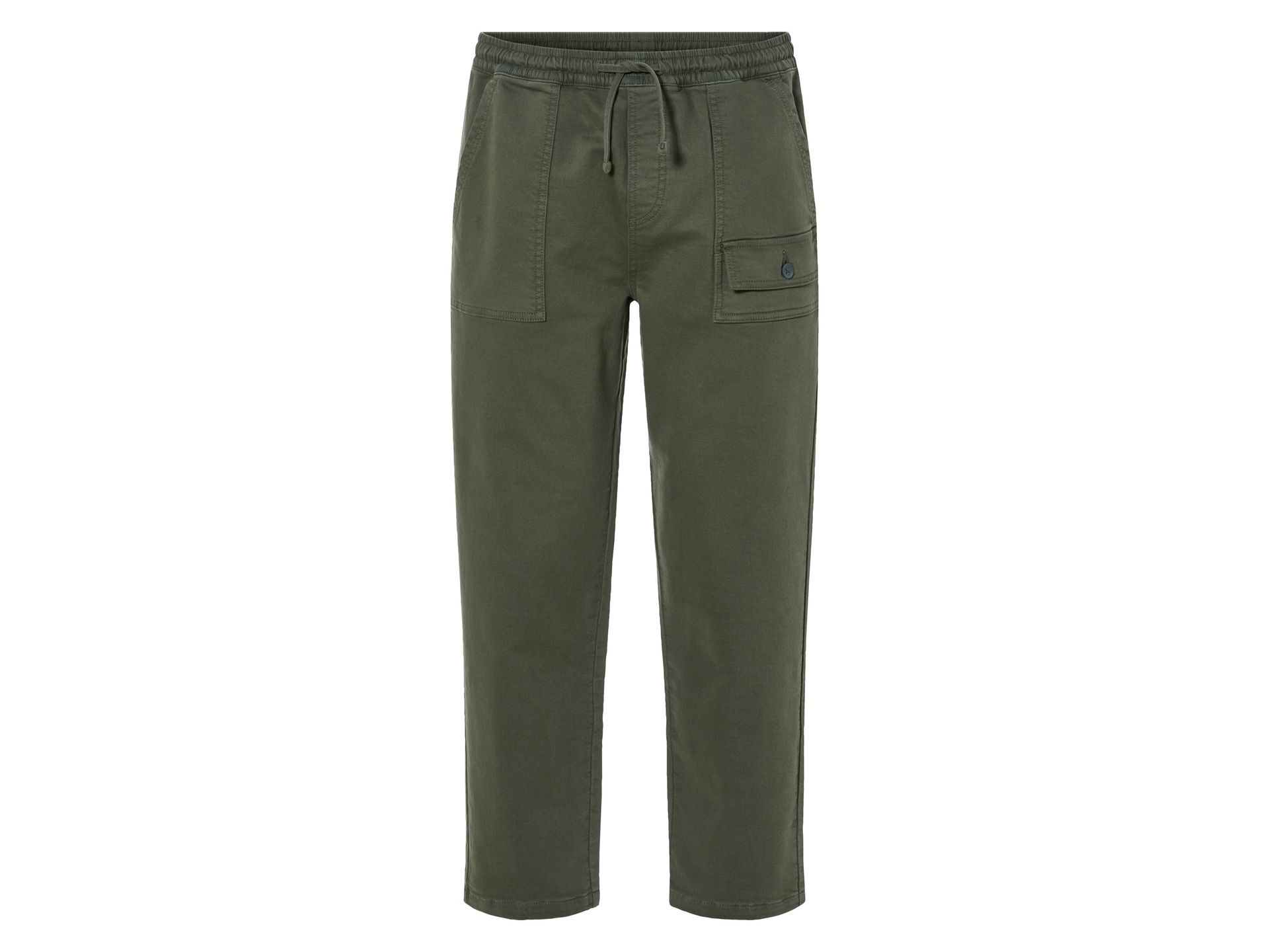 LIVERGY® Spodnie cargo męskie z bawełną (M (48/50), Zielony)