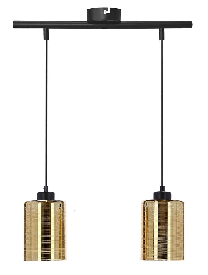 Złota szklana podwójna lampa wisząca - D265 B8-G44