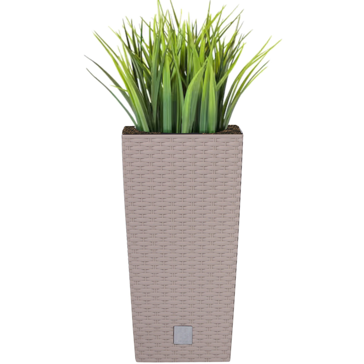 Doniczka wysoka wkład rattan 17x17x32,4 cm mocca