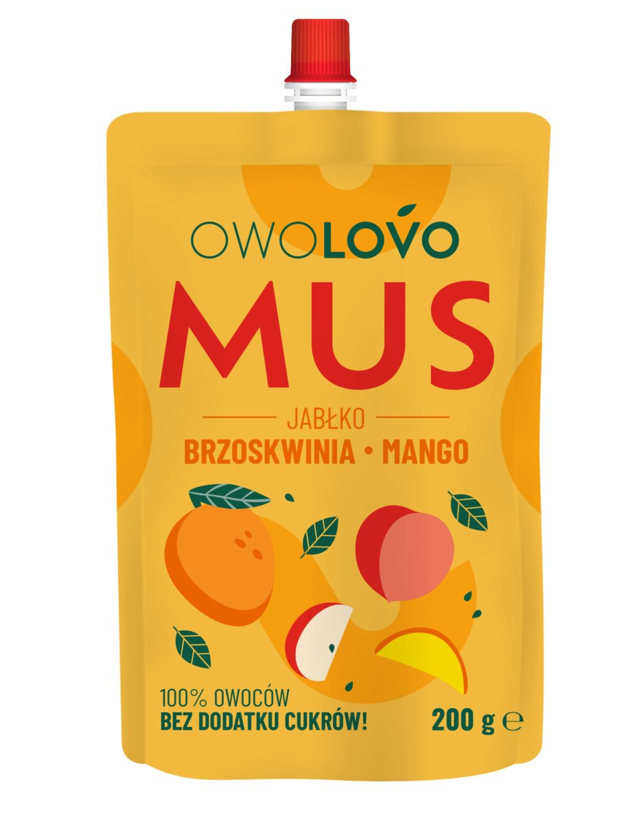 MUS JABŁKO-BRZOSKWINIA-MANGO 200G OWOLOVO