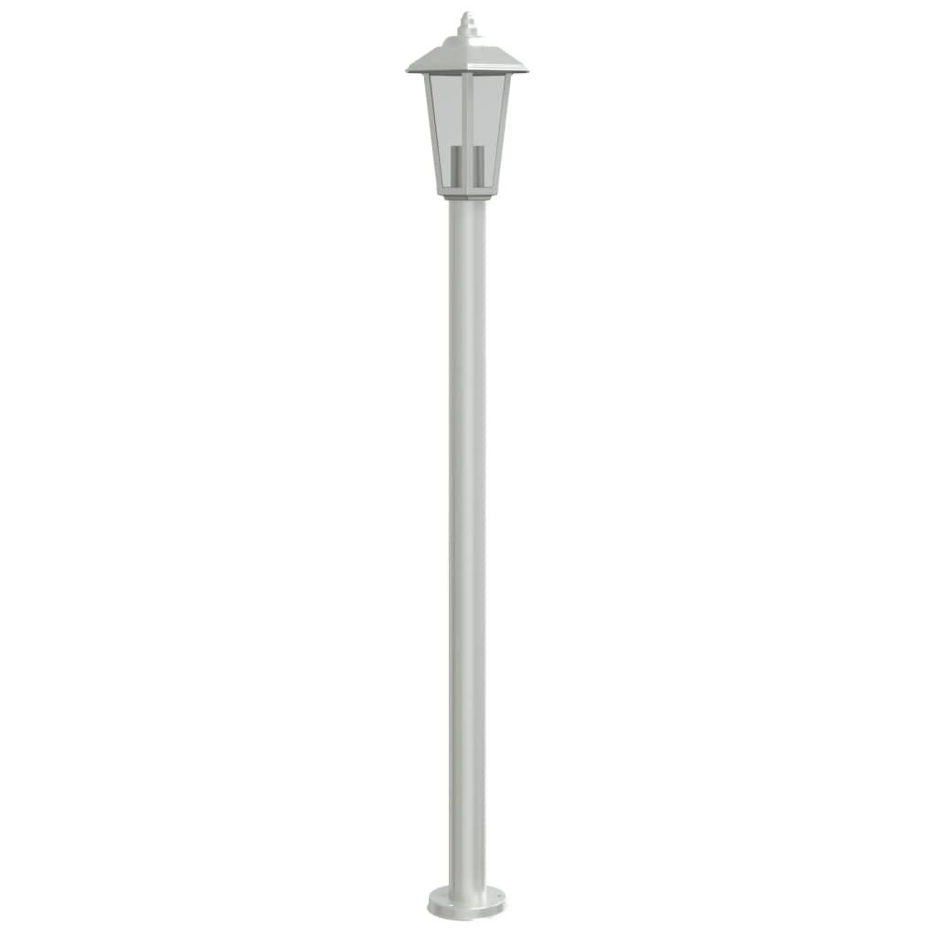 Lampa ogrodowa na słupku, srebrna, 120 cm, stal nierdzewna