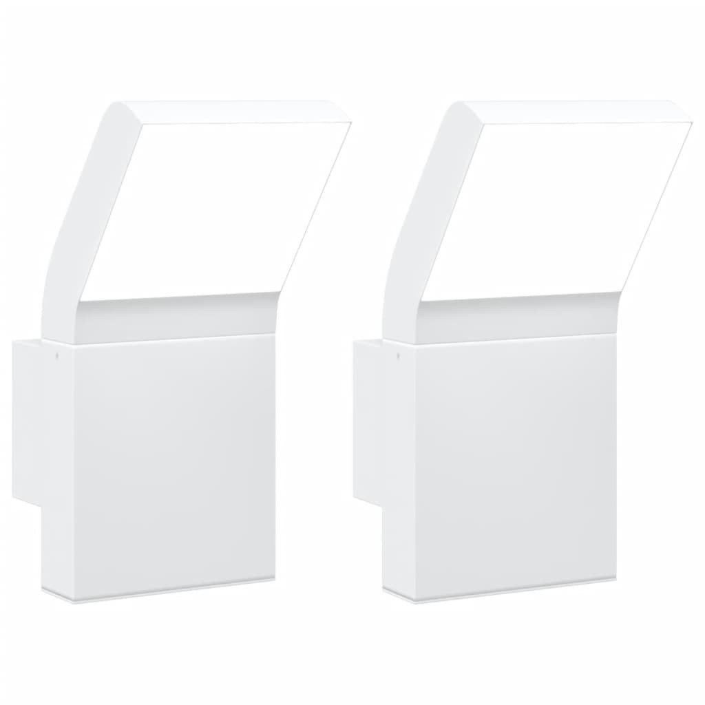Kinkiety zewnętrzne LED, 2 szt., białe, odlewane aluminium
