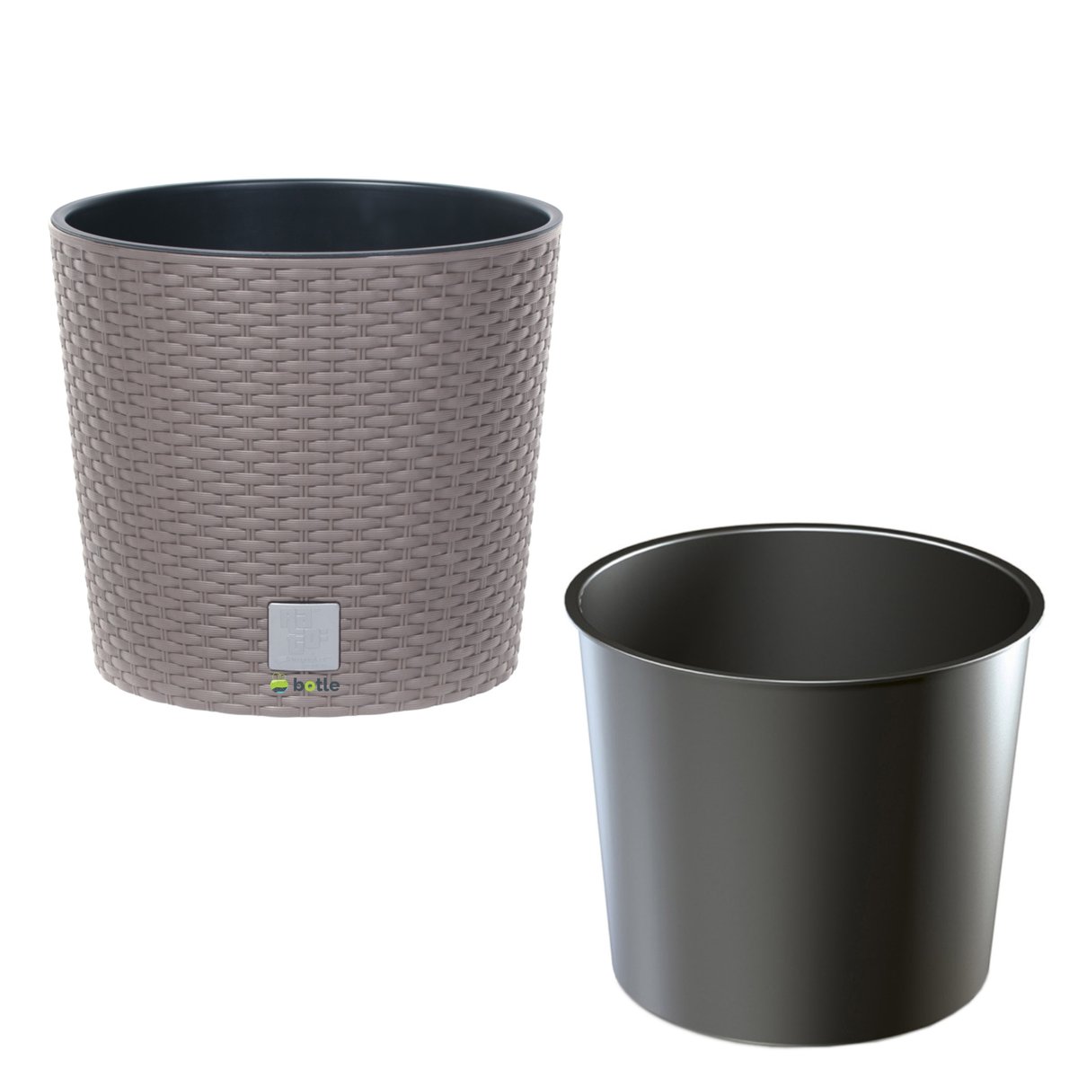 Doniczka okrągła rattan 30x30x27 cm mocca