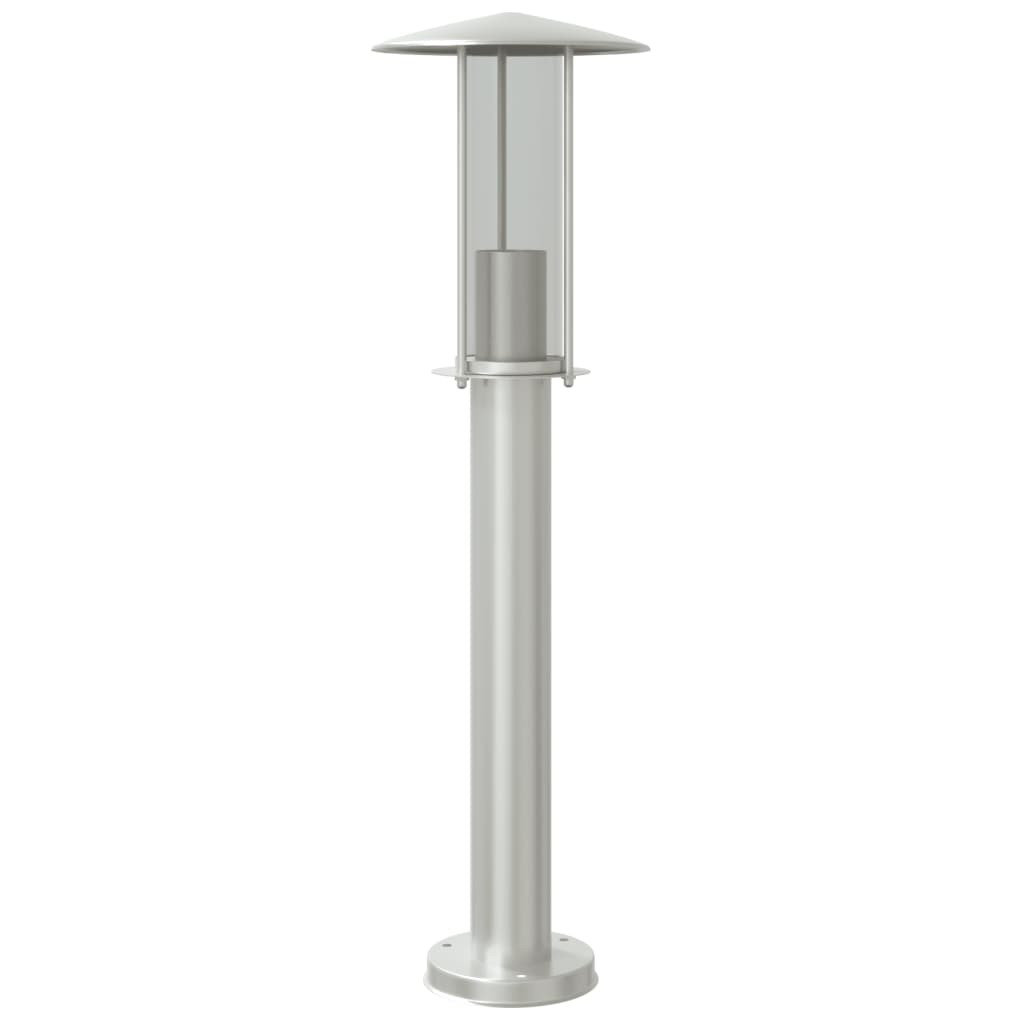 Lampa ogrodowa na słupku, srebrna, 60 cm, stal nierdzewna