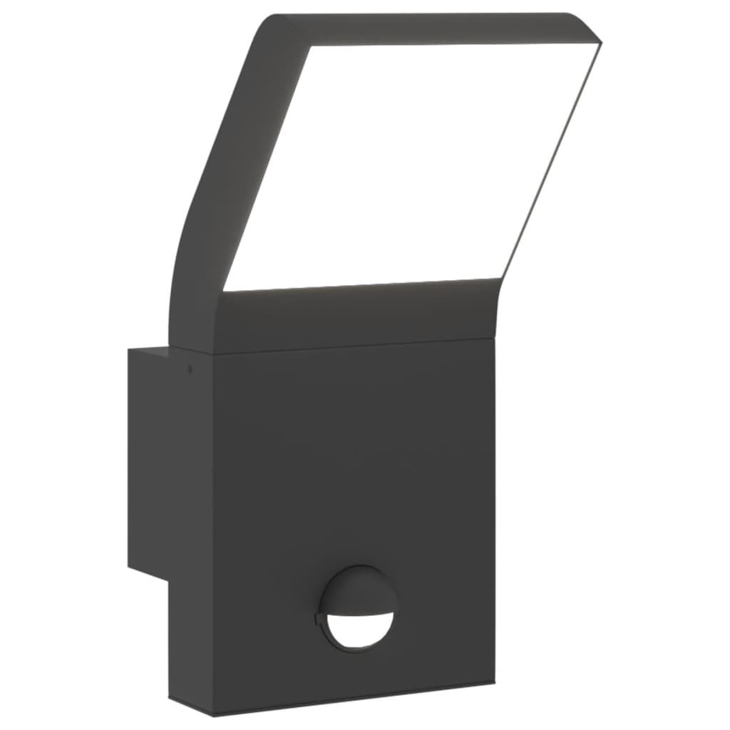 Zewnętrzny kinkiet LED z czujnikiem, czarny, odlewane aluminium