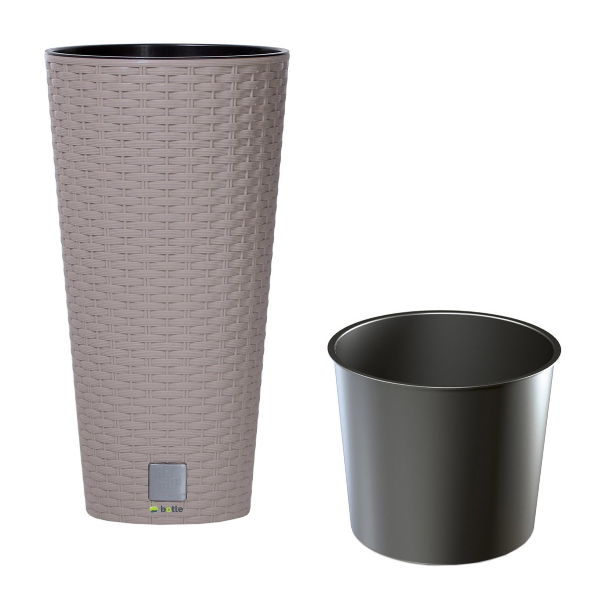 Doniczka okrągła wysoka rattan 30x30x57,2 cm mocca