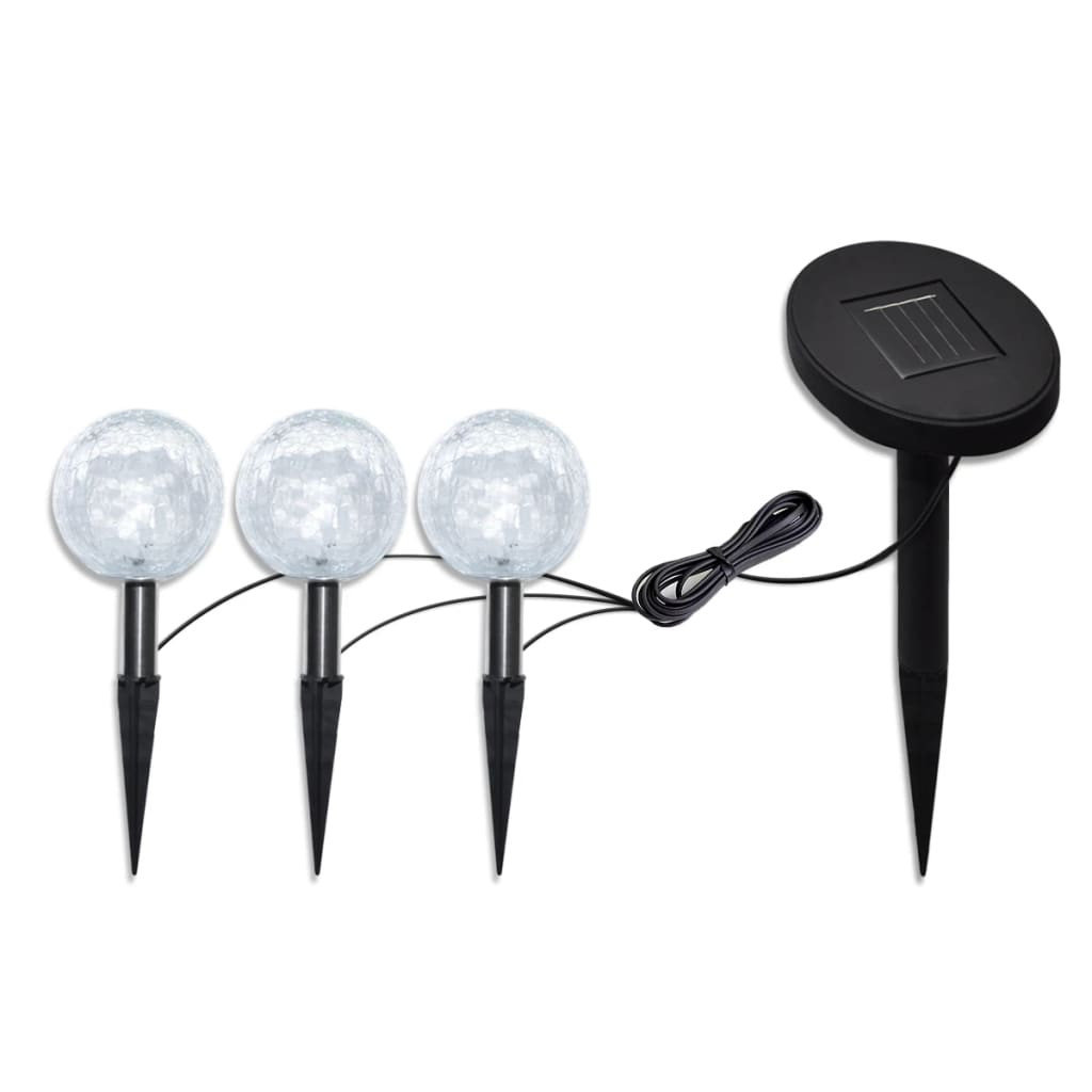 Lampy ogrodowe ze szpikulcami i panelem solarnym, 3 LED