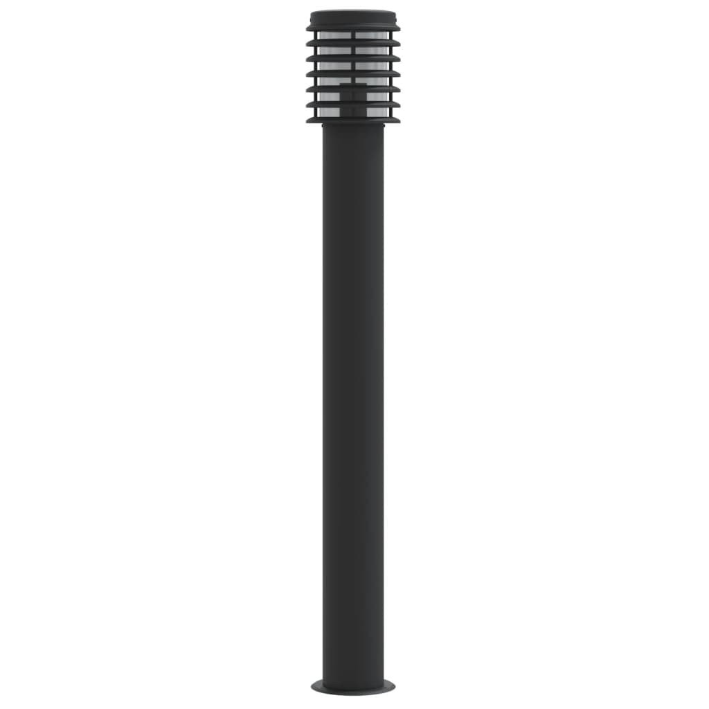 Lampa ogrodowa na słupku, czarna, 110 cm, stal nierdzewna