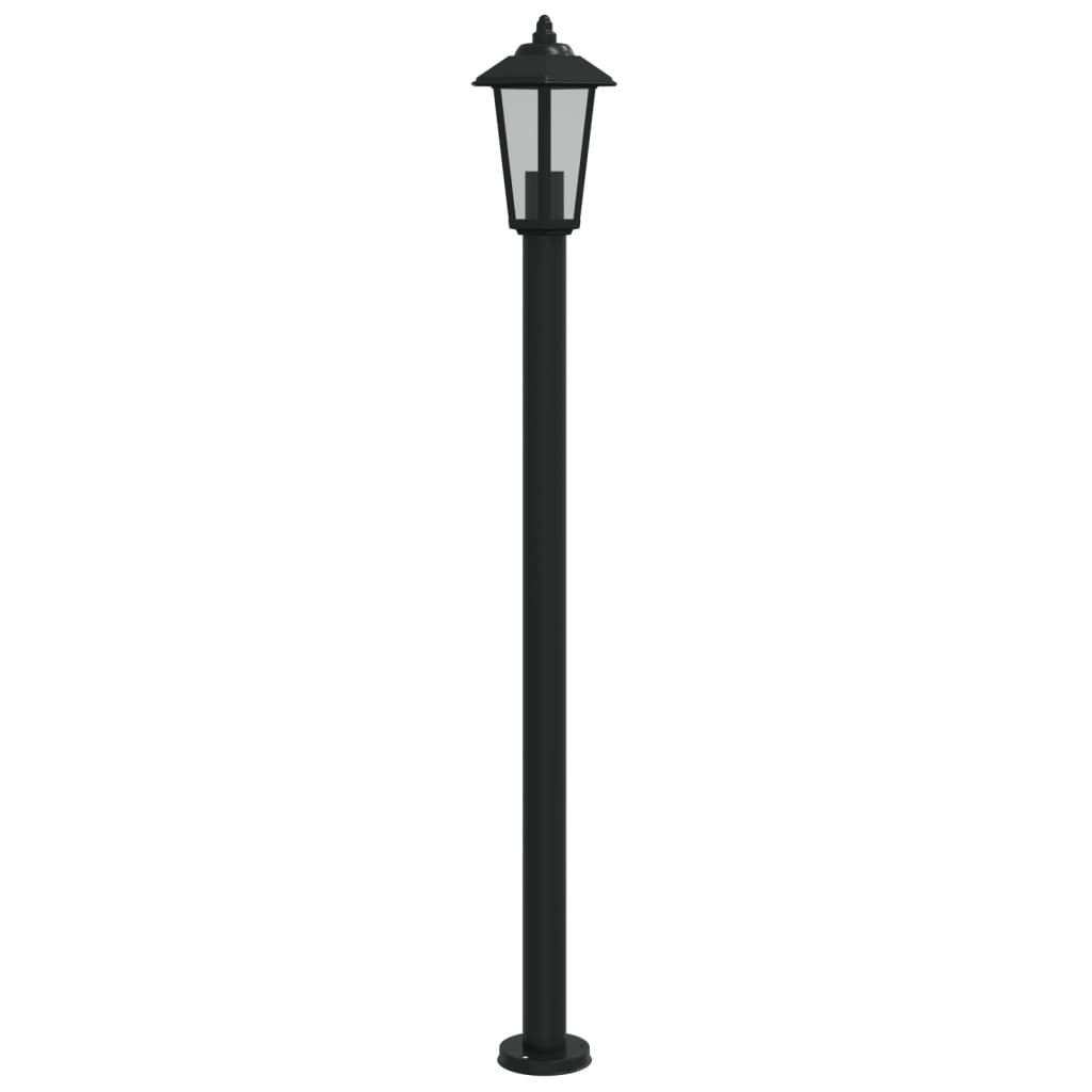 Lampa ogrodowa na słupku, czarna, 120 cm, stal nierdzewna
