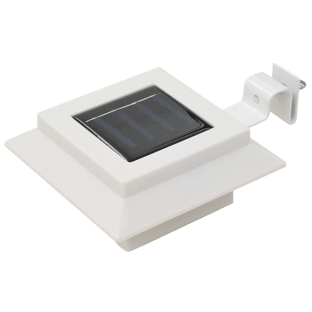 Kwadratowe lampy solarne na zewnątrz, 6 szt., LED, 12 cm, białe