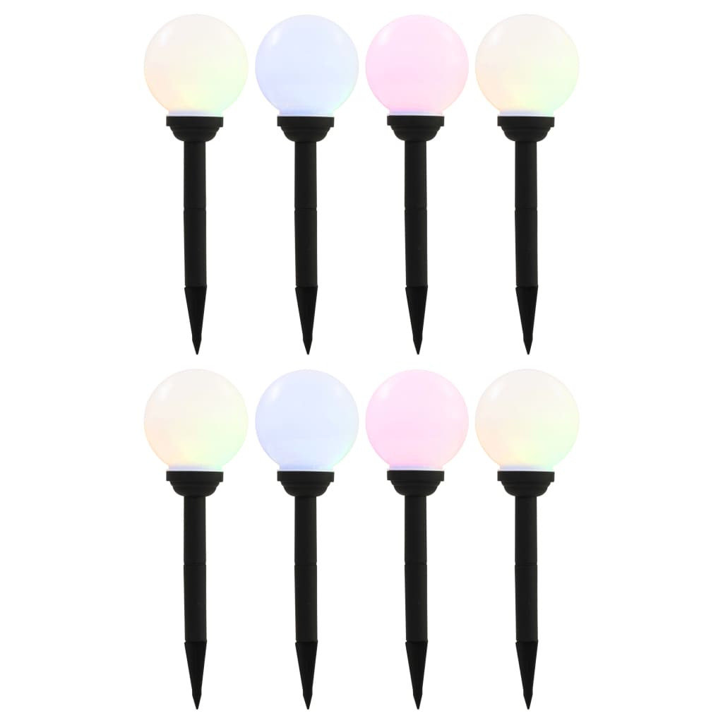 Lampy solarne do ogrodu, 8 szt., LED, kuliste, 15 cm, RGB