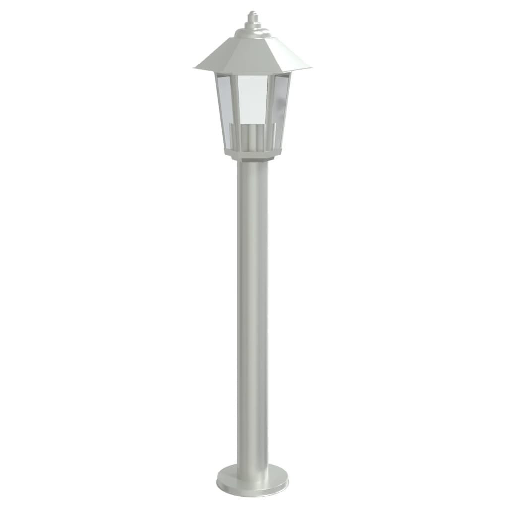 Lampa ogrodowa na słupku, srebrna, 80 cm, stal nierdzewna