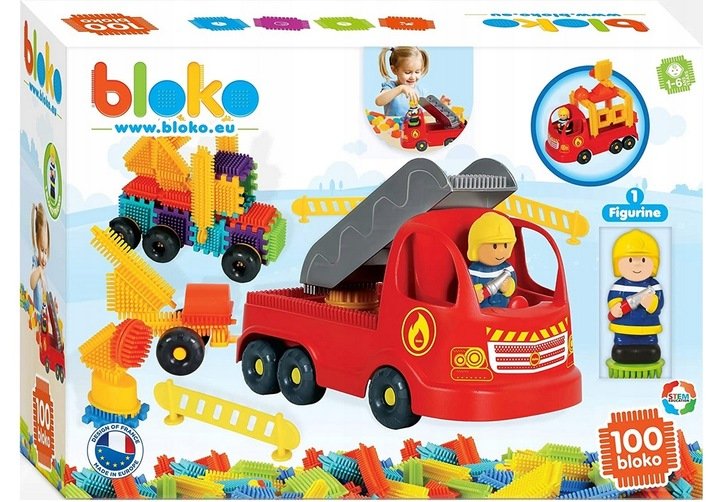 KLOCKI JEŻYKI KONSTRUKCYJNE WAFLE DLA DZIECI STRAŻ POŻARNA BLOKO od 12 m 100 EL.