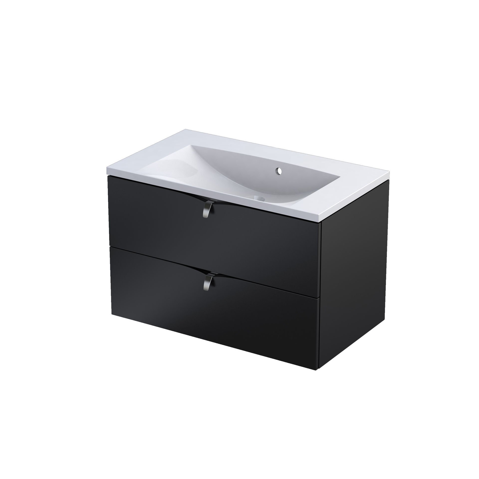 Szafka łazienkowa Oristo Siena 80 cm z umywalką Amelia czarny mat