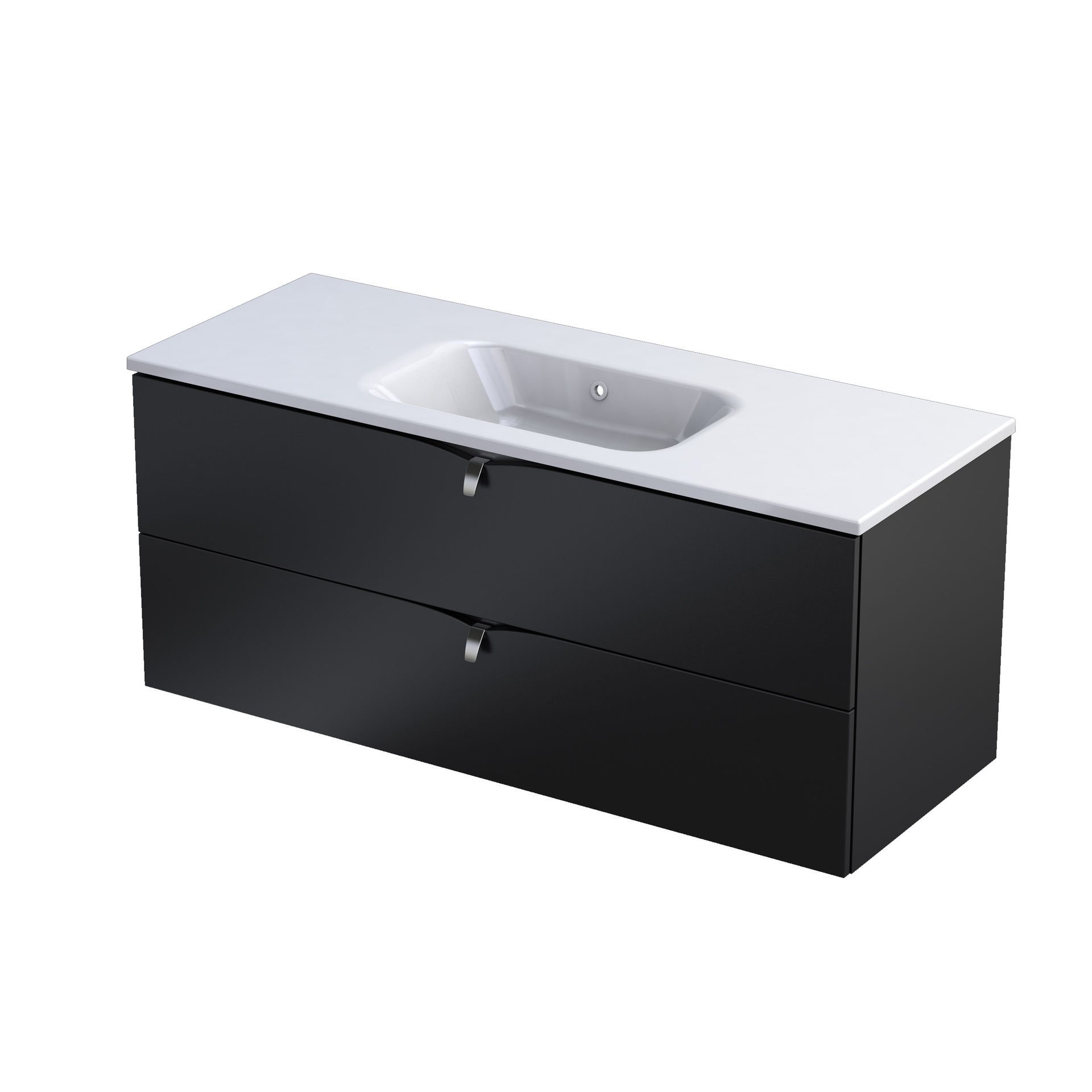 Szafka łazienkowa Oristo Siena 120 cm z umywalką Are czarny mat