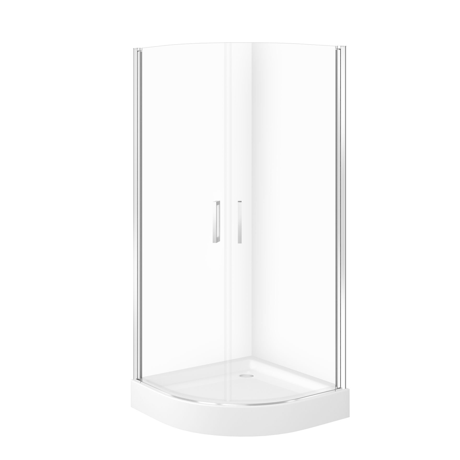 Kabina prysznicowa Cersanit Moduo 80x80x195 półokrągła chrom transparentne z brodzikiem tako 16 cm biały S601-476